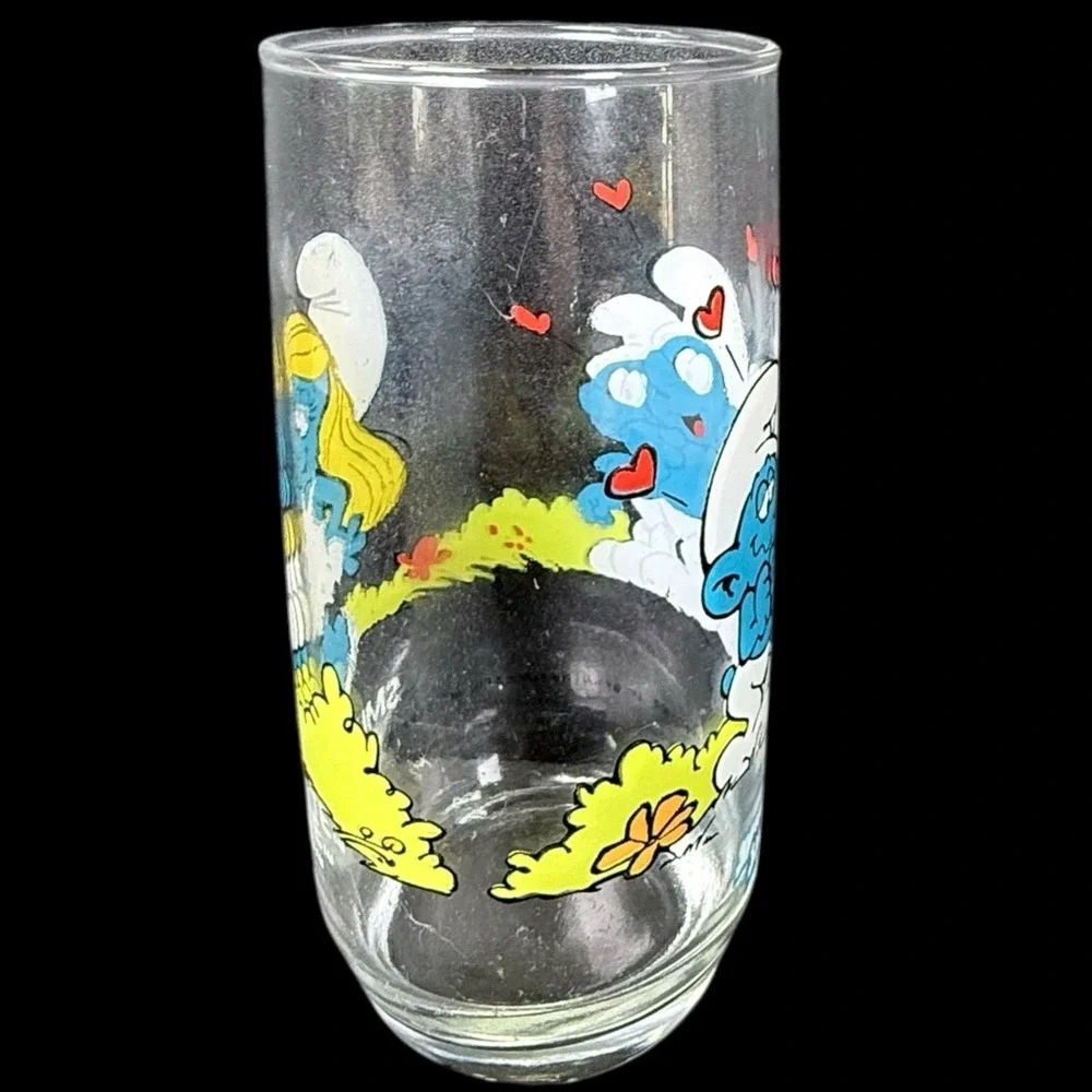 Vintage 1982 Smurfette drinking glass 16‎ oz.